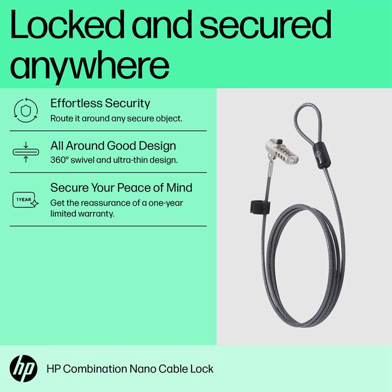 HP Nano Cable Password Computer Lock
