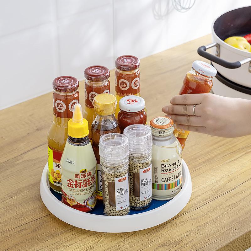 Multifunctional Rotating Lazy Susan Tray Non Slip Spinning Organizer For Kitchen Spices Condiments Bathroom Toiletries And Snack