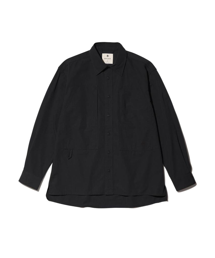 Outdoor Shirt TAKIBI Light Ripstop Shirt Black [Snow Peak] L/S