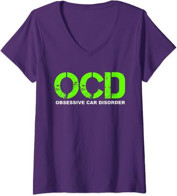 OCD Obsessive Car Disorder Funny Car Lover Gift Ladies' V-Neck Tshirt