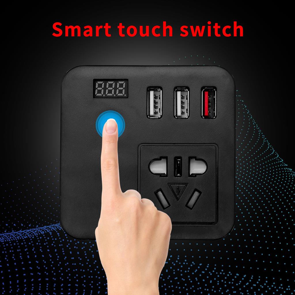 Автомобильный инвертор 150 Вт пиковый DC12 В/24 В в 110 В/220 В светодиодные дисплейные розетки адаптер питания инвертора с зарядным устройством QC 3.0 USB