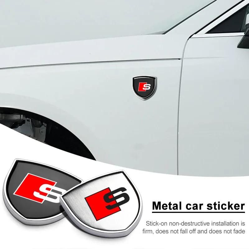 2026 1Pcs 3D Metal Auto Door Shield Emblem Car Body Badge Sticker For AQ3 S4 S3 S5 S6 S7 S8 RS3 RS4 RS5 RS6 A6L A4L A3 A4 A7 A5 Q7