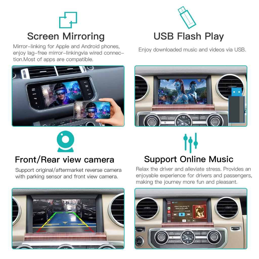 AUTOABC Wireless Carplay Android Auto Fits For Land Rover Jaguar Bosch Discovery4 Evoque Freelander2 XE XF XJL Mirroring