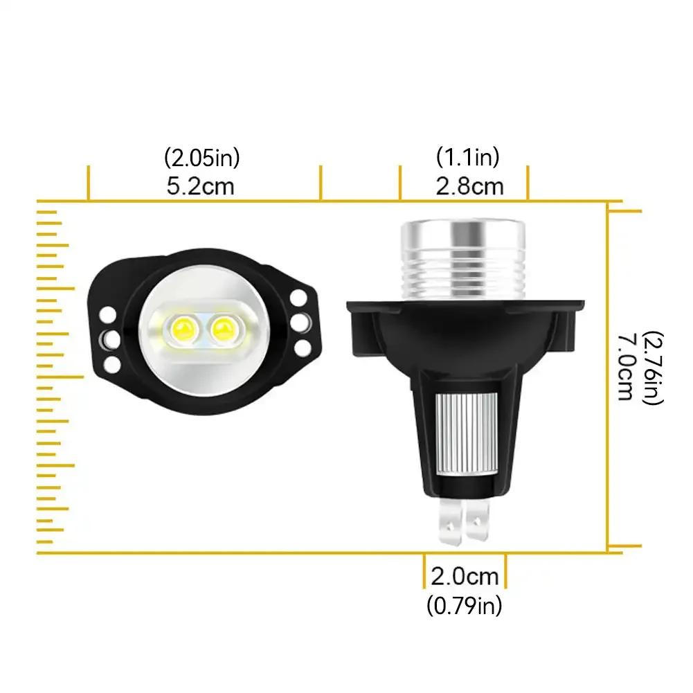 2Pcs Error Free Angel Eye Halo Ring Marker Side Light LED Bulb 5W Car Headlight Fog Lamp for BMW E39 E53 E60 E61 E63 X5 530i