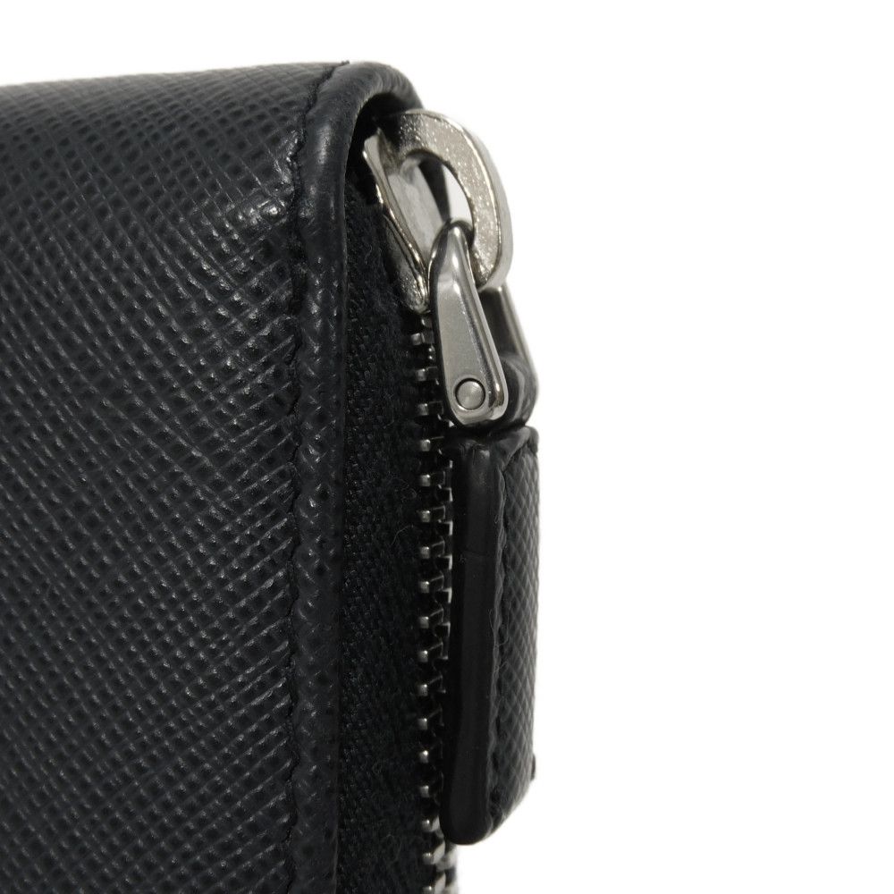 Б/у 11569 Кошелек Saffiano на молнии по кругу 2ML317 PN9 F0216 7940 Темно-синий с тисненым логотипом Балтийский Унисекс из Японии