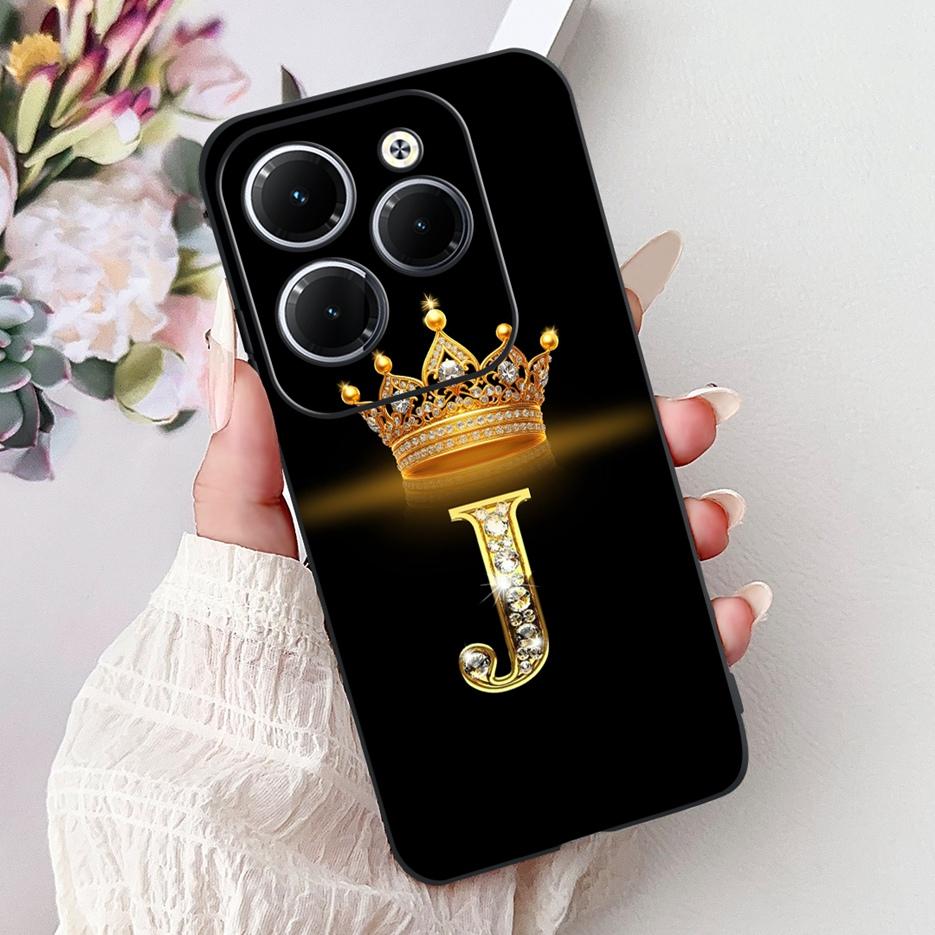 Чехол для Infinix Hot 40 Pro X6837 Роскошная Корона Буквы Чехол Мягкий Силиконовый Чехол для Телефона Для Infinix Hot 40i Hot40 Pro Hot40i Накладка