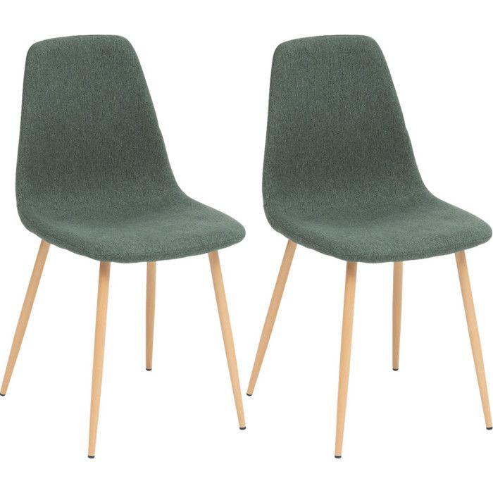 Lot de 2 chaises style Vintage "Marylin" pieds métal imitation hêtre Atmosphera - Cèdre