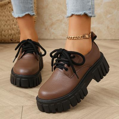 Женские туфли на толстом каблуке Весна Новые с круглым носком с глубоким вырезом с ремешком спереди на толстой подошве Противоскользящие Износостойкие Туфли с низким верхом
