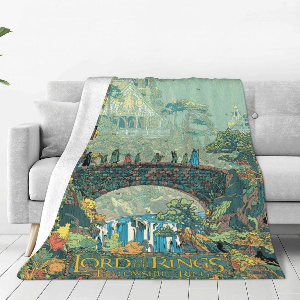 Vintage Ring Lord Movie Flannel Blanket Peace Nature Warm Throw Blanket for Chair Sofa Bed Novelty Bedspread Sofa Bed Cover
