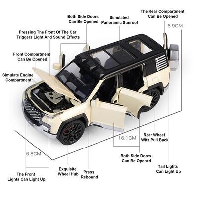 1/32 Сплавные Модели Машин BYD Look Up Внедорожники Литые Модели Игрушка 6 Дверей Открываются со Светом Звуком Внедорожник для Подарков Мальчику