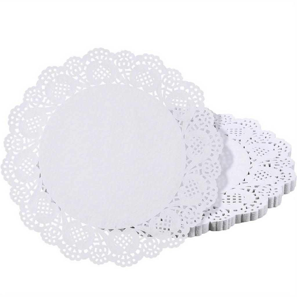 150pcs Paper Doilies Assorted Sizes Disposable Lace Paper Doilies For Tables, Round Paper Placemats Bulk For Cakes Desserts Crafts Suitable For Bakery