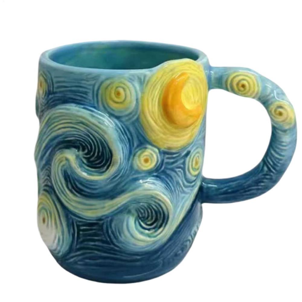 Coffee Mug 13-Ounce Dishwasher Drinkware Famous Painting Mugs for Milk Cocoa Wine Juice Beer Kitchen Cafe Restaurant Home