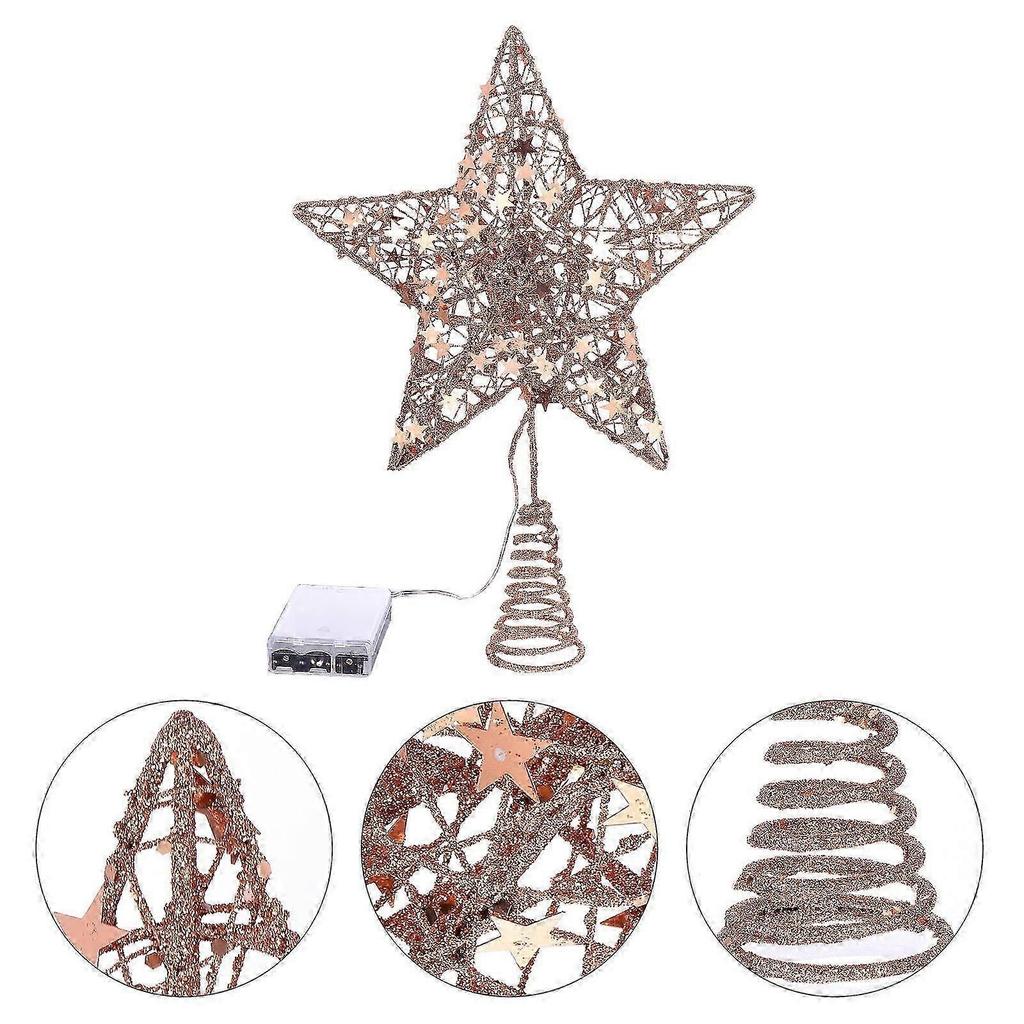 Tree Toppers Five-Pointed Star Family Decoration Bright Colors 23x31cm 1Pc