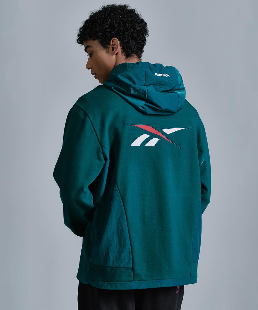 Reebok Новая худи-толстовка на молнии Vector Hybrid - Зеленая