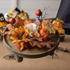 Многоцветный шелковый кольцо-венок для свечи Искусственный кленовый лист Декор для осенней вечеринки Свадьбы Юбилея Центральный элемент стола