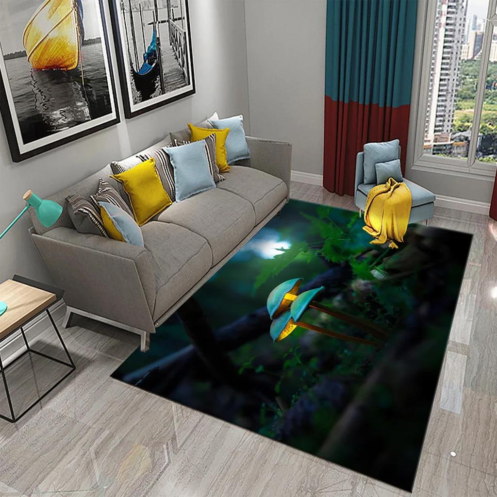 3D Ковер на тему природы Входной коврик для двери Лес Насекомое Растение Нескользящий коврик для пола Гостиная Спальня Ванная комната Домашний декор