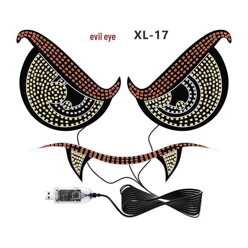 Светодиодный USB-дисплей для автомобиля «Глаз демона вампира» - Предупредительный свет для выражения на заднем стекле