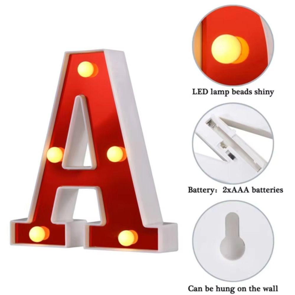 Red White Color LED Light Letters 16cm Size LED Letter Night Light Club Decoration