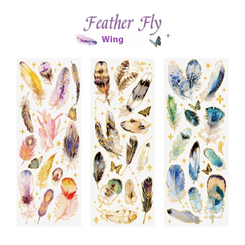 3 Sheets Themed Hot Stamping Sticker Set Decorative Stickers For Journaling Scrapbooking And DIY Crafts