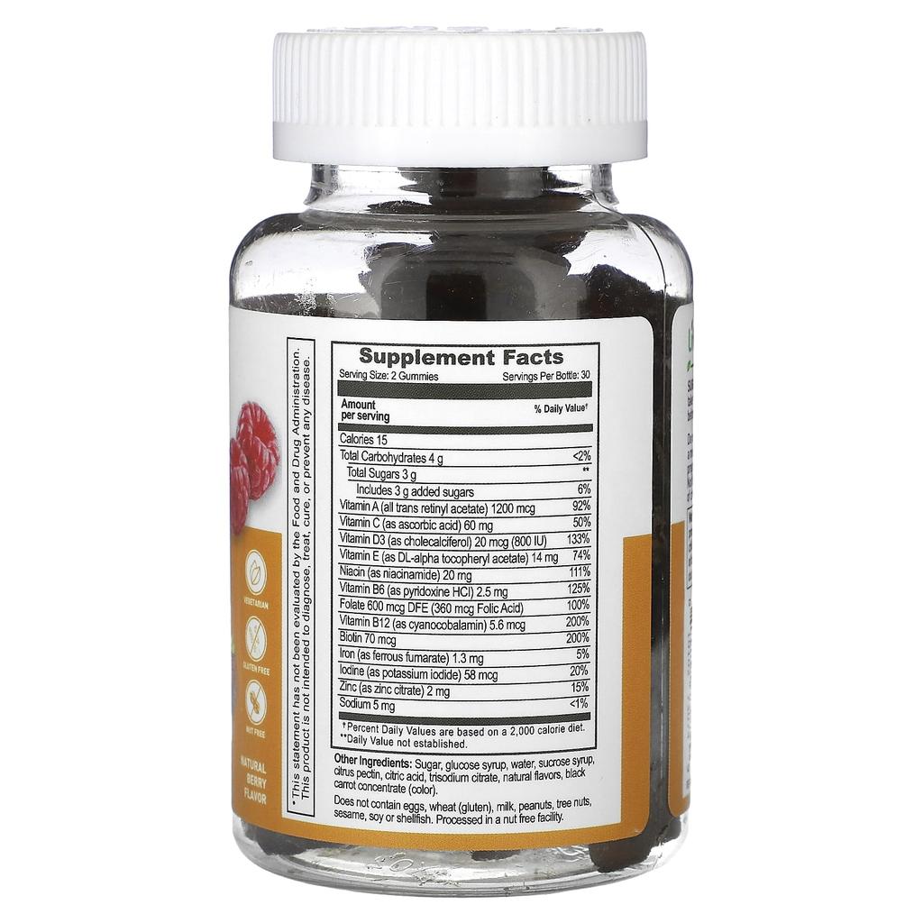 Пренатальные мультивитаминные жевательные конфеты, Натуральная ягода, 60 жевательных конфет