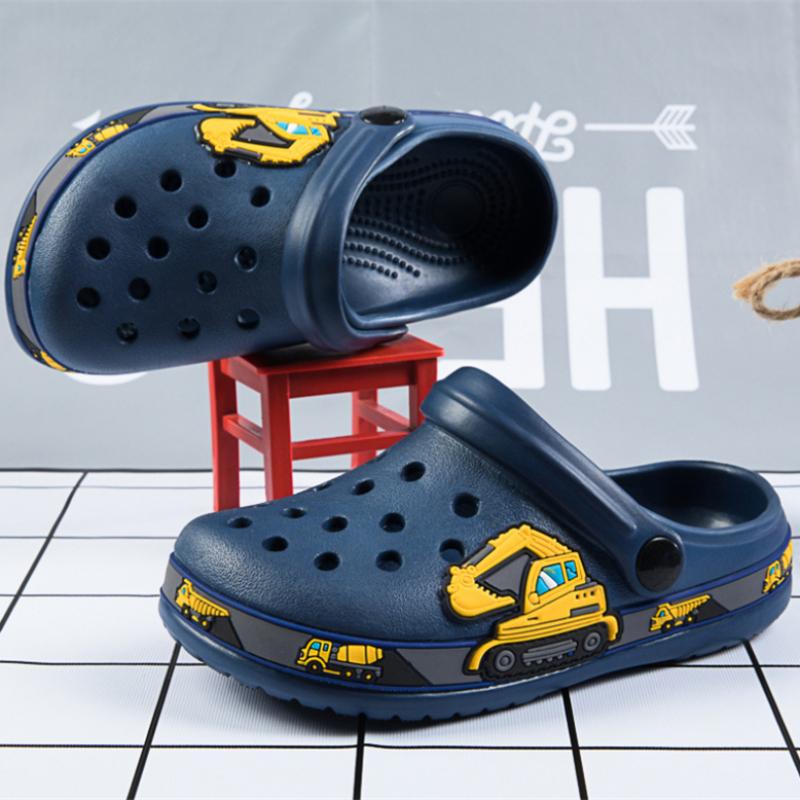 TWINFLAMES New Kids Unicorn Dinosaur Garden Shoes Beach Flat Sandals Slippers Child Sandals Anti Skid Slipper Summer Hole Shoes