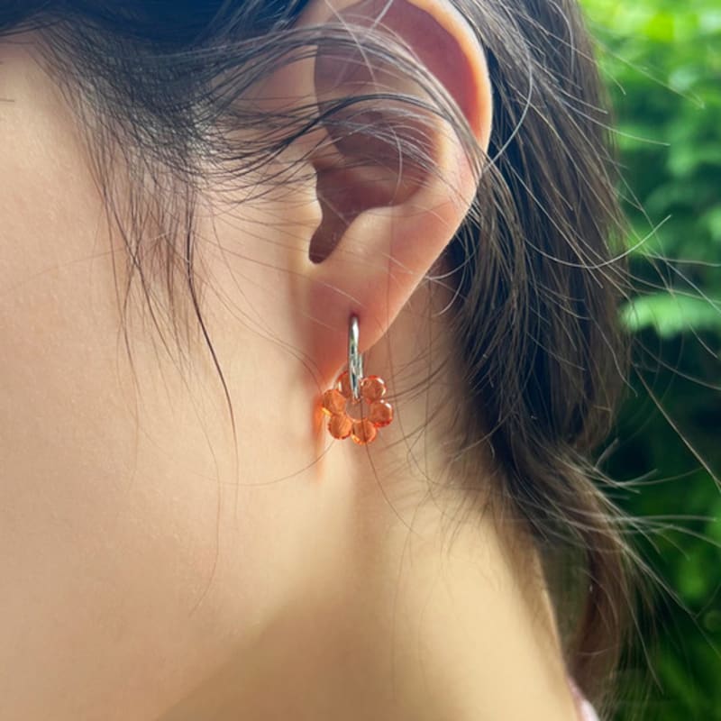 FANTASTIC PLANET refreshing flower ring earrings (3colors)