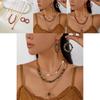 Unique Geometric Crushed Stone Collar Necklace And Drop Earrings Set For Women With Multilayer Style