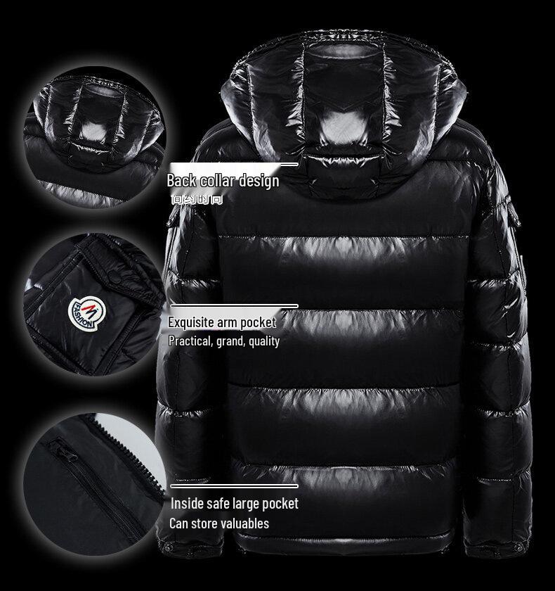 Мужская модная блестящая пуховая куртка - Новая модель, утолщенное короткое пальто