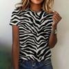 Модная полосатая футболка, женская одежда, летний повседневный топ с круглым вырезом и короткими рукавами, свободная удобная одежда, женская футболка