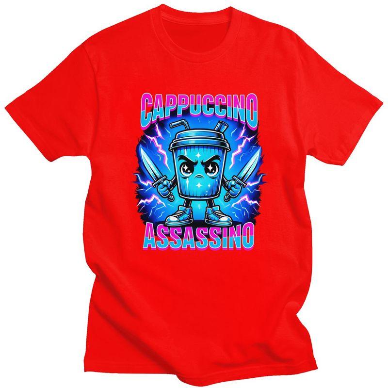 Italian Brainrot Cappuccino Assassino T Shirts 100 Cotton Tee Tops Summer O Neck Tshirts Casual Short Sleeve Clothes