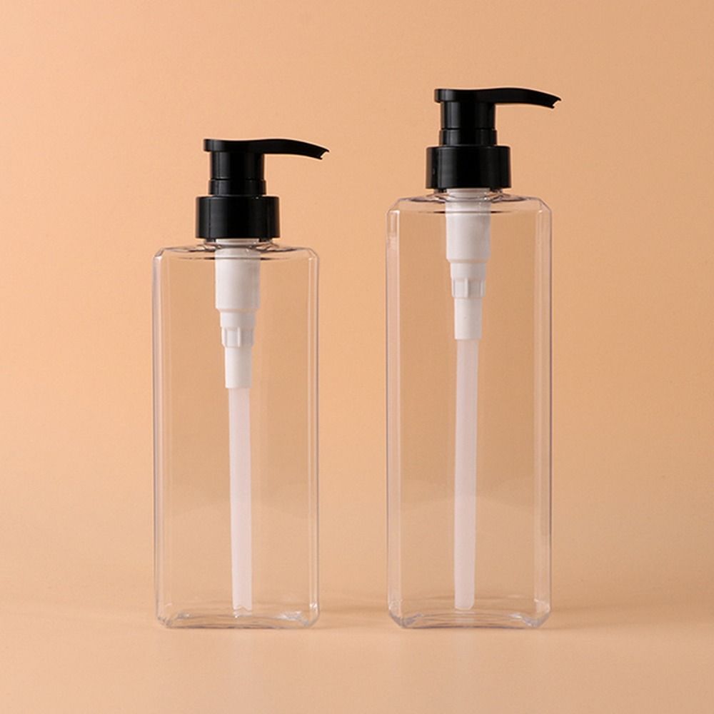 400/500ml Soap Dispensers Empty Square Design Lotion Pump Bottle Press Type Refillable Shampoo Sub-bottling Travel Shower Use