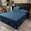 Зимнее стеганое толстое покрывало на резинке простыня с оборками мягкая подкладка для кровати пара двойной матрас чехол постельное белье 150 180x200