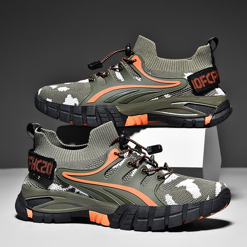 Мужские походные ботинки большого размера для улицы, сетка fly-knit, дышащие и быстросохнущие ботинки для ходьбы по ручьям, дикий кемпинг, обувь для брода, толстая подошва