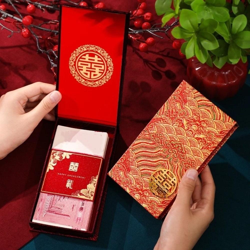 Big Capacity Wedding Red Envelope Traditional Lucky Money Bag Red Pocket Box  Chinese New Year