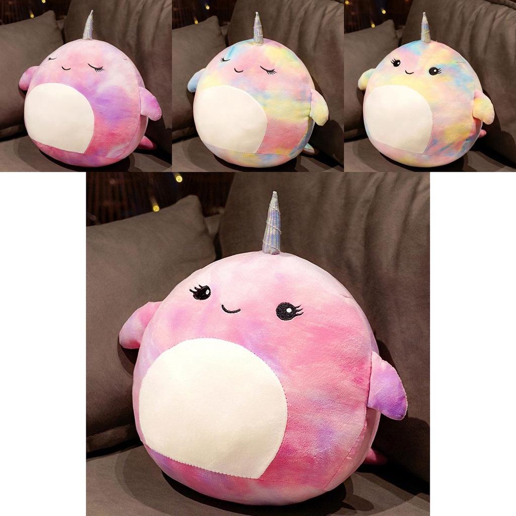 Squishmallow Мультяшная Подушка-Кит Плюшевая Игрушка Коллекционная Из Эластичного Кристального Вельвета Фиолетовая/лавандовая Маленький/большой Размер Набивка ПП Хлопком