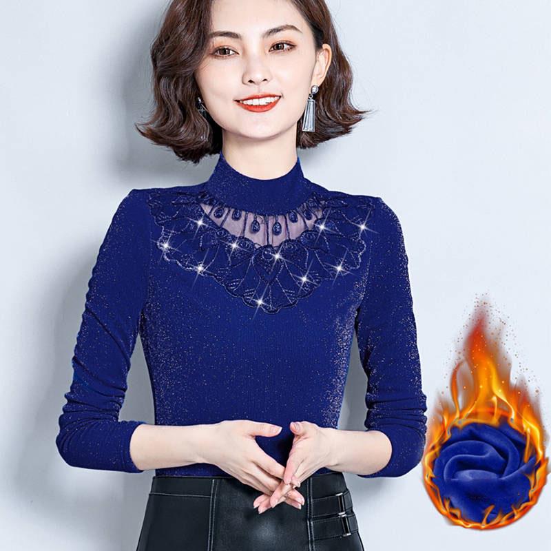 Женский пуловер с кружевным верхом