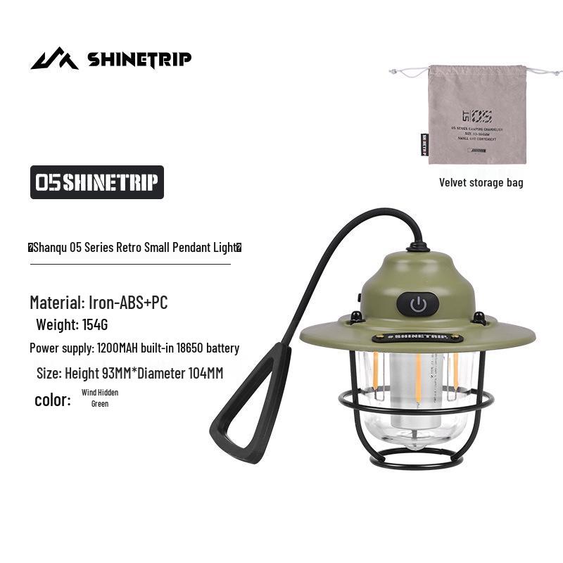 Retro Waterproof Pine Cone Camping Lamp with Tent Atmosphere & Night Light, Handheld Charging & Long Battery Life