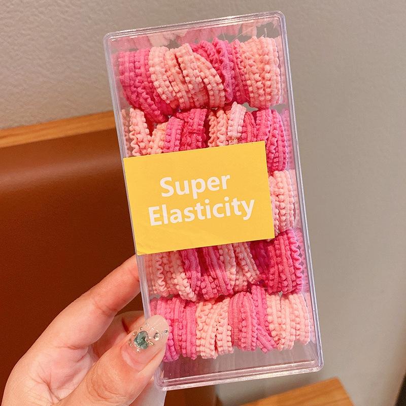 50pcs/box Candy Colored Hair Loop Children Not Harmful High Ponytail Headband Girls Elastic Rubber Band Hair Styling Accessories