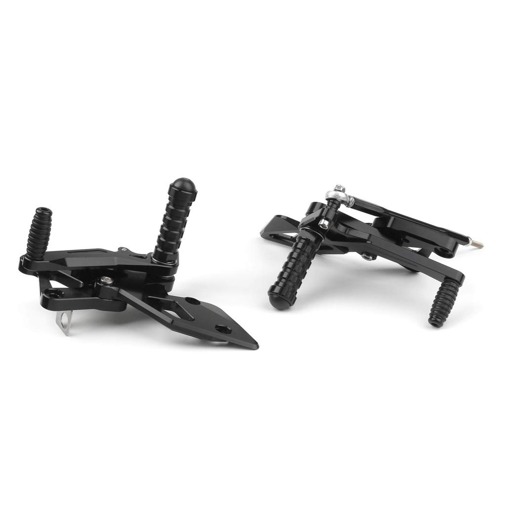 Bruce Shark Motorcycle Rearset Kit Adjustable Foot Easy CNC Compatible with Yamaha YZF R25 YZF R3 Black & - Pedals, Installation, 6061-T6 Aluminum,