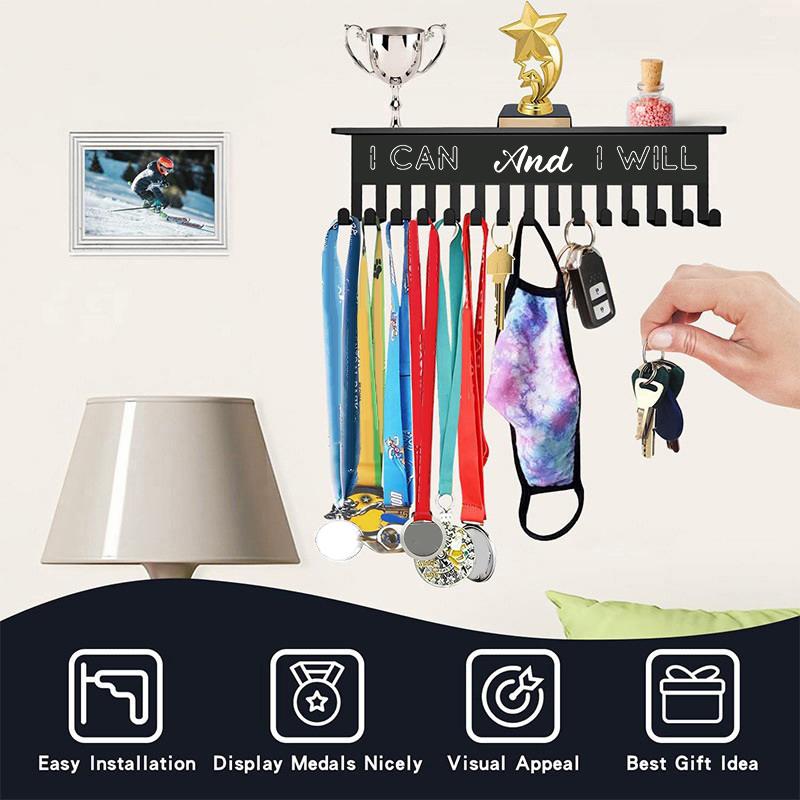 1 шт. Металлическая подставка для медалей, Стойка для металлических трофеев спортсмена, Держатель для ключей, Вешалка для одежды, Классический домашний декор, Настенный органайзер для наград