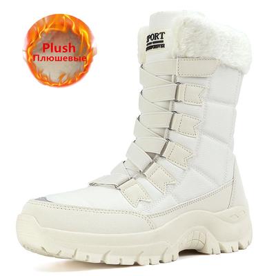 Зимние высокие женские ботинки Теплые плюшевые сноубутсы Уличные водонепроницаемые женские ботинки для хайкинга Нескользящие ботильоны Рабочие ботинки