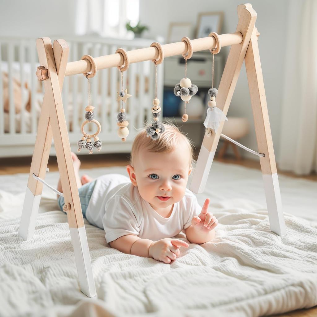 Сделать деревянную игрушку для малышей 0 месяцев и раннего возраста, лежа, спящую, ползающую, обучающую игрушку для малышей, мальчиков, давайте займемся спортом, спортзалом, новорожденными, вверх, образование, хлопанье, вниз,