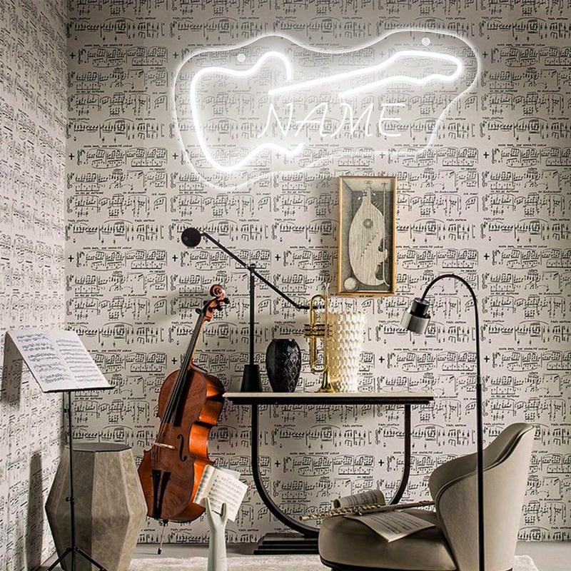 Custom Guitar Neon Sign - USB Powered LED Wall Decor, Push Button Control, Wall Hanging for Studio/KTV/Band/Bar/Man Cave/Bedroom