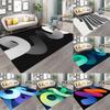 Abstract Geometric Pattern Floor Mat Various Styles with Curved Lines and Gradient Colors NonSlip Rug for Home Decor