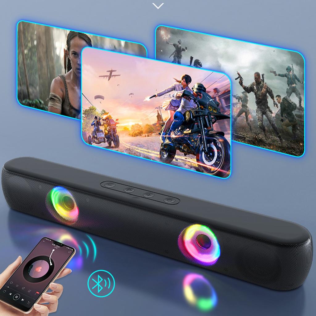 Длинная RGB светящаяся Bluetooth колонка B320 игровая домашняя стереосистема 3D высококачественная колонка Type-C
