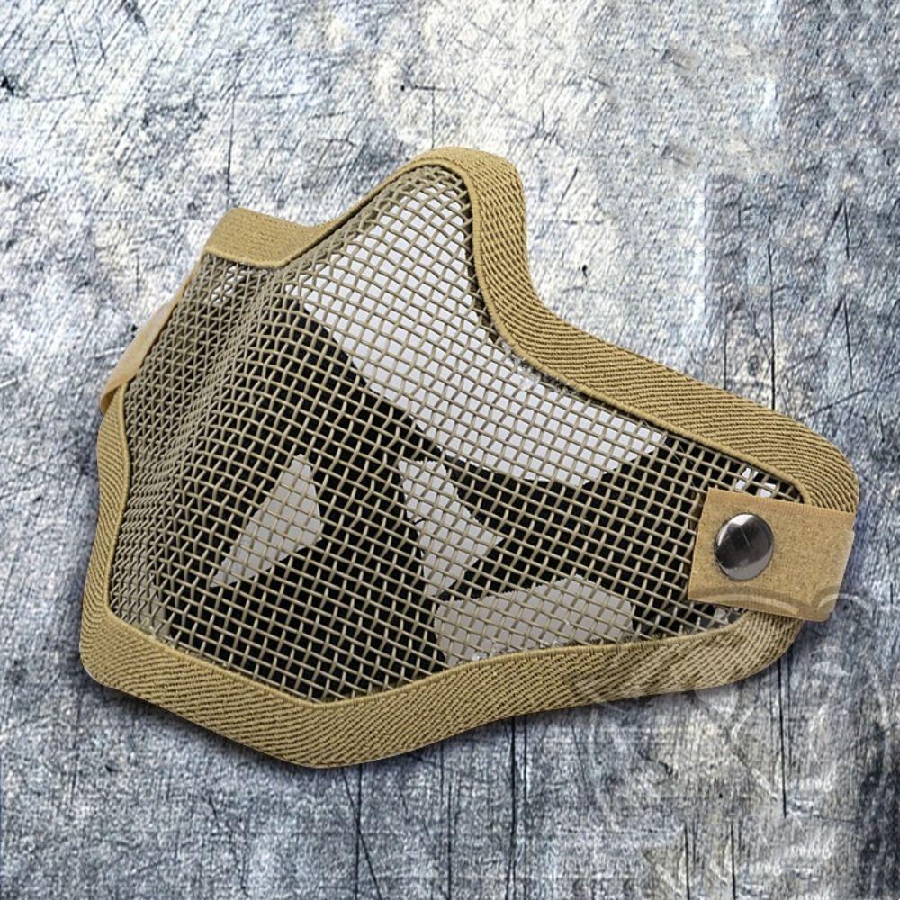 Adjustable Half Face Wire Mask Carbon Steel Steel Mesh Mask Metal Face Mask  Outdoor Sports