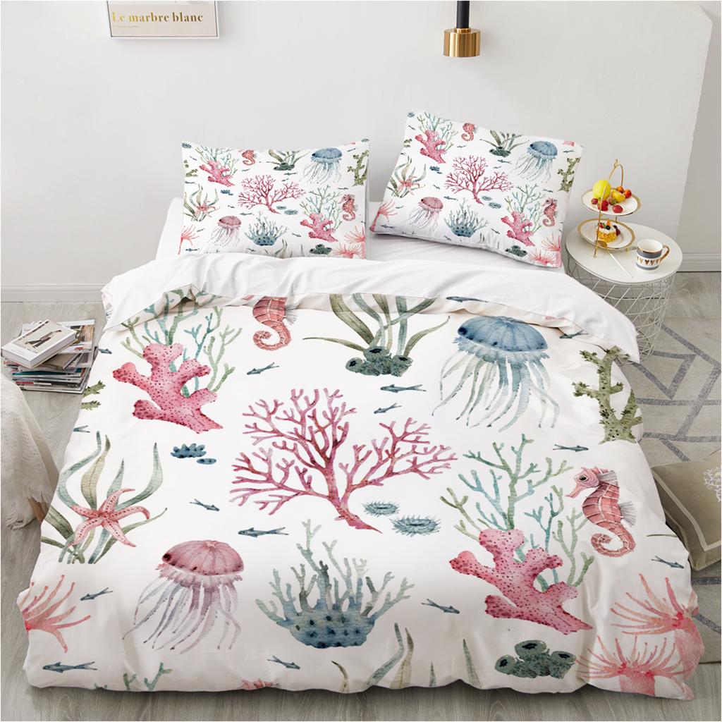 Ocean Series Duvet Cover Bedding Set Sea Turtle Pillowcase 3D Printed New Wholesale Colorful And Comfortable Kit