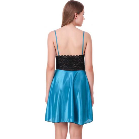 Ladysta Women's Solid Satin Babydoll Nightwear Freesize (S M L)