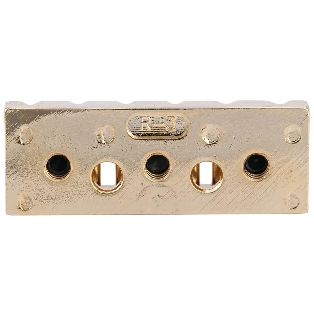 Musiclily Pro 43mm Guitar Locking Nut R3 Steel Floyd Rose Tremolo Bridge for Electric Gold Guitars,