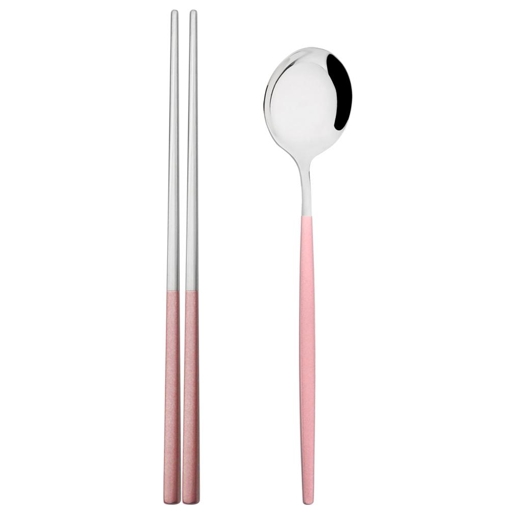 2 шт. портативная черная посуда из нержавеющей стали, набор столовых приборов, ложка, палочки для еды, набор западных обедов, ужинов, дорожная посуда